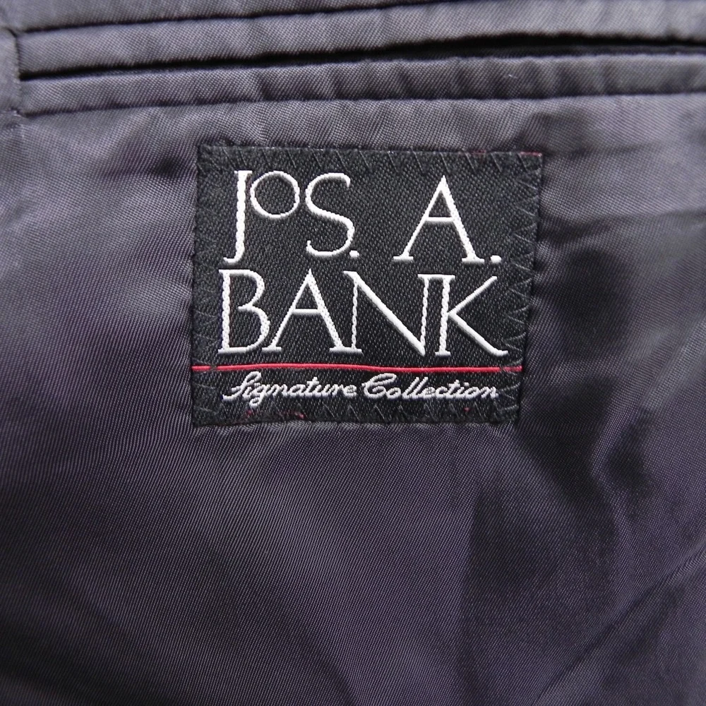Jos A Bank Blazer Mens 43R Signature Wool 2-Button Suit Jacket Coat Gray Striped